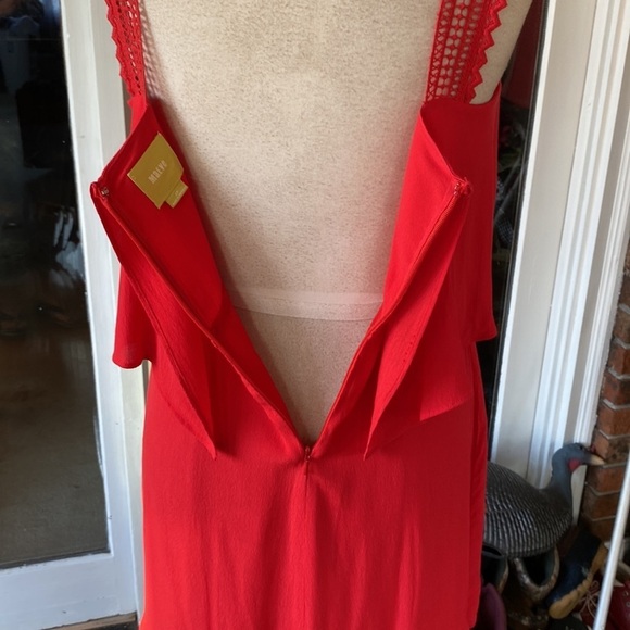 EUC MAEVE FOR ANTHRO MELON COLORED SLEEVELESS DRESS RUFFLE TOP SZ 2P(fits like 6 - Picture 10 of 14